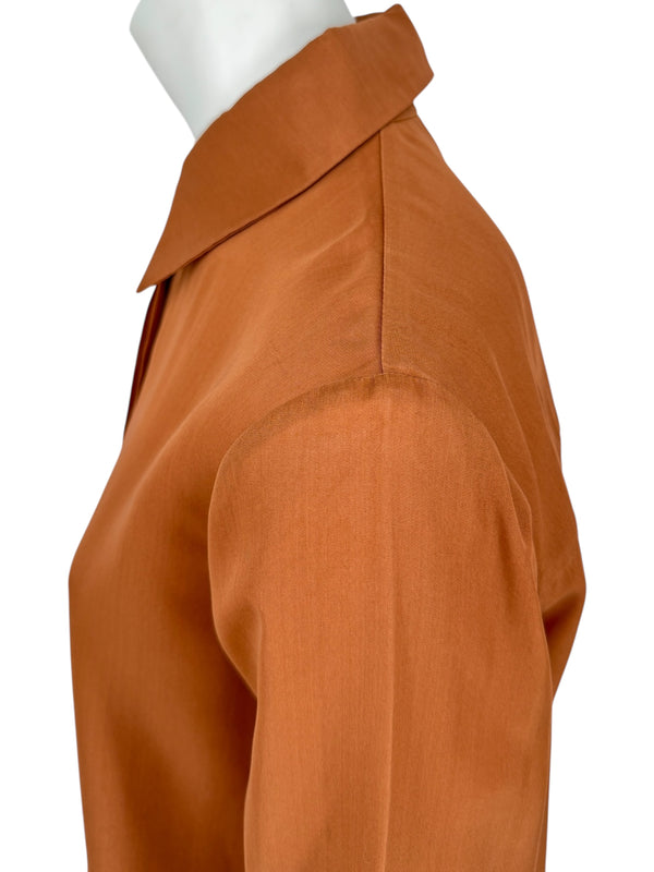 Derek Lam Rust Silk Long Shirt – Size 6 US / 42 IT / 38 FR