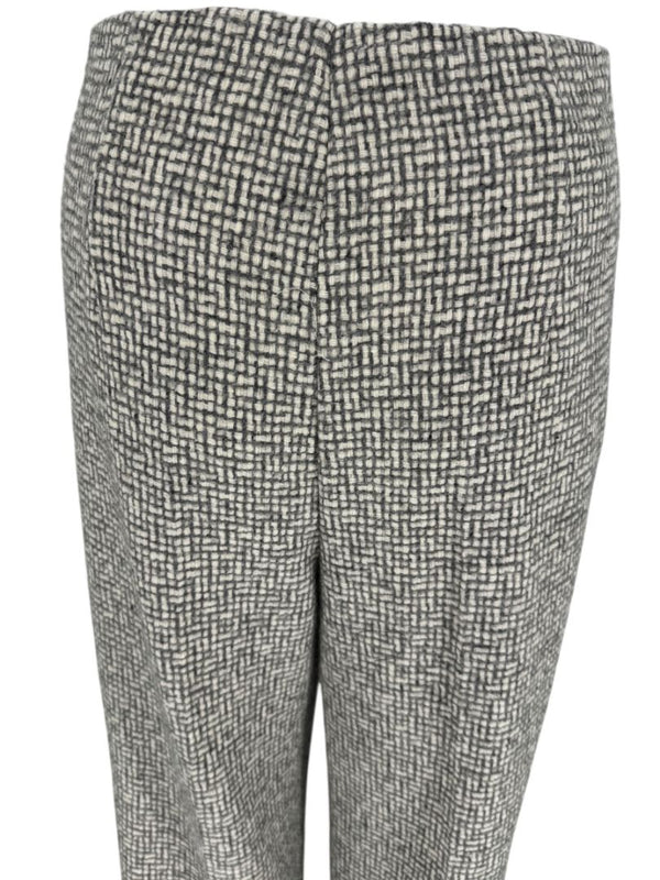 Paule Ka Gray and Ivory Textured Wide-Leg Trousers – Size 44