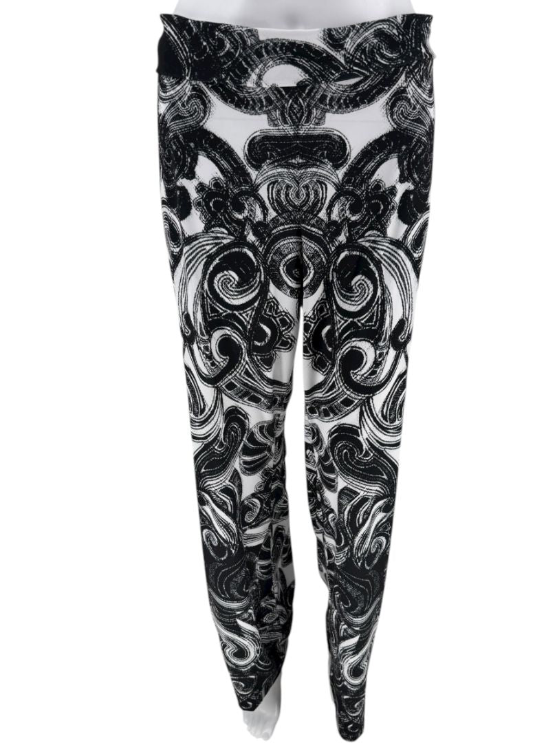 Anatomie Black and White Baroque Print Slim Pants – Size L