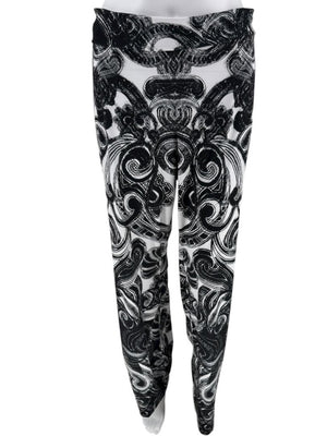 Anatomie Black and White Baroque Print Slim Pants – Size L