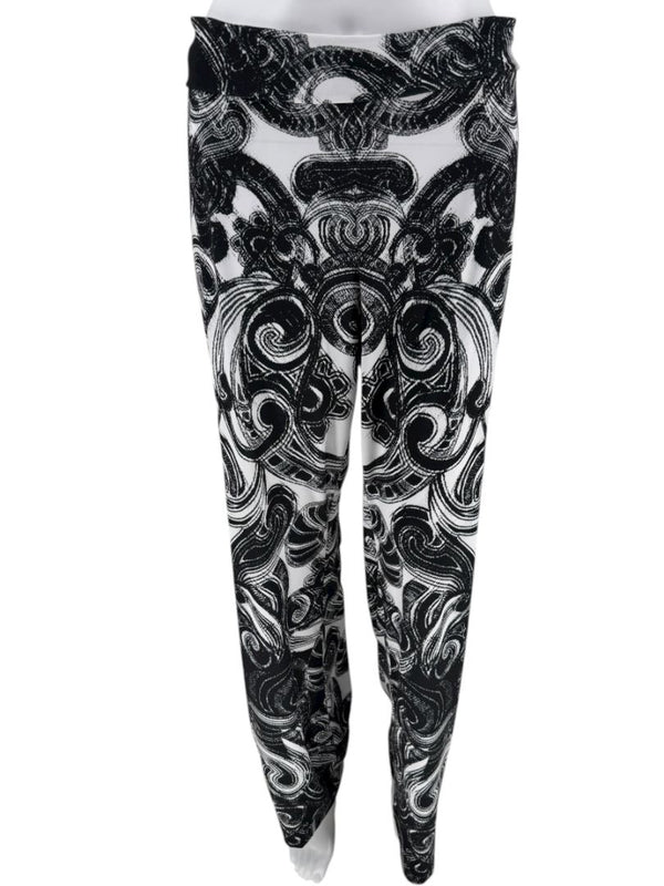 Anatomie Black and White Baroque Print Slim Pants – Size L