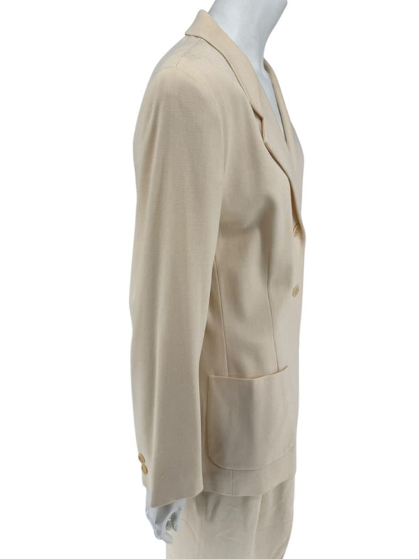 Ron Leal Cream Wool Pantsuit – Size 12
