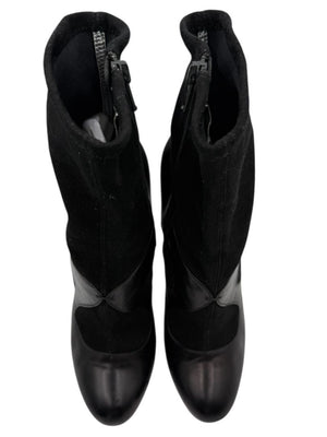 Miu Miu Women’s Black Leather & Suede Ankle Boots – Size 37