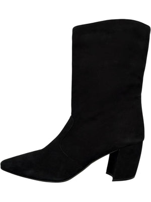 Prada Black Suede Mid-Calf Boots – Size 39.5