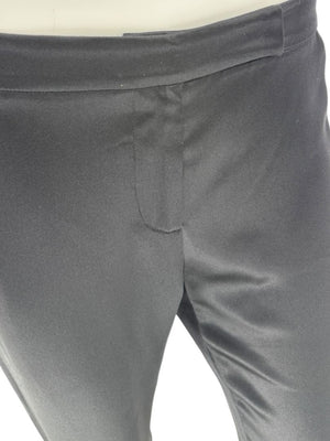 Pamella Roland Black Satin Tapered Pants – Large