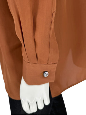 Derek Lam Rust Silk Long Shirt – Size 6 US / 42 IT / 38 FR