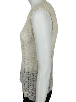 Chanel Ivory Mohair Lace Sleeveless Top – Size 42 (FR)