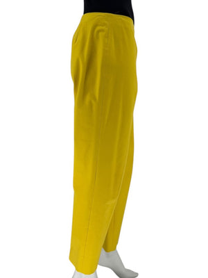 Piazza Sempione “Audrey” Yellow Cropped Pants – Made in Italy – Size 46