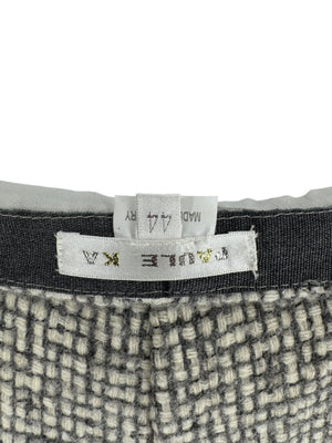 Paule Ka Gray and Ivory Textured Wide-Leg Trousers – Size 44