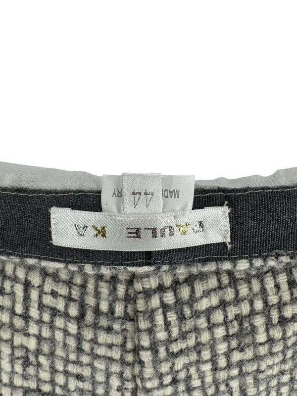 Paule Ka Gray and Ivory Textured Wide-Leg Trousers – Size 44