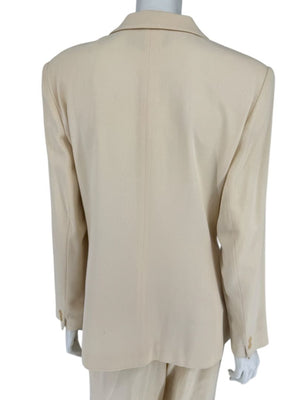 Ron Leal Cream Wool Pantsuit – Size 12
