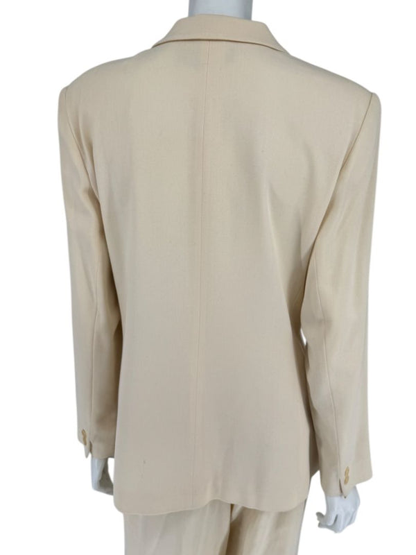 Ron Leal Cream Wool Pantsuit – Size 12