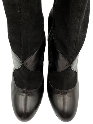 Miu Miu Women’s Black Leather & Suede Ankle Boots – Size 37