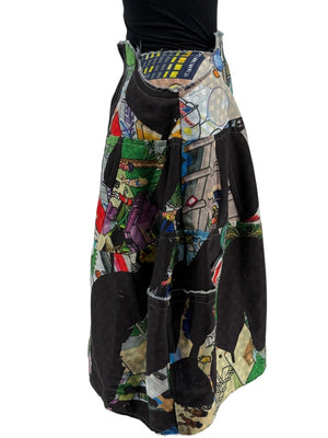 Comme des Garçons Printed Patchwork Skirt – Size XS - Made In Japan