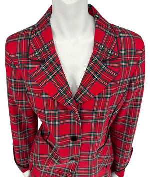 Pendleton Red Tartan Wool Skirt Suit – Size 10