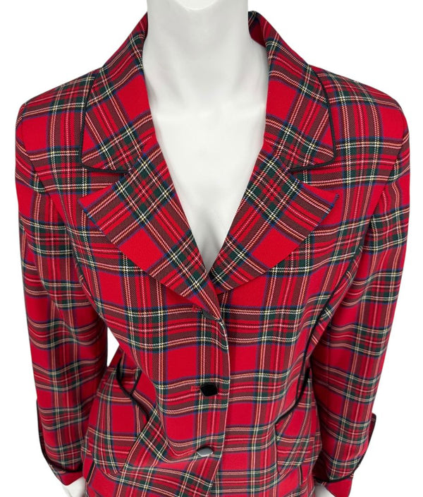 Pendleton Red Tartan Wool Skirt Suit – Size 10