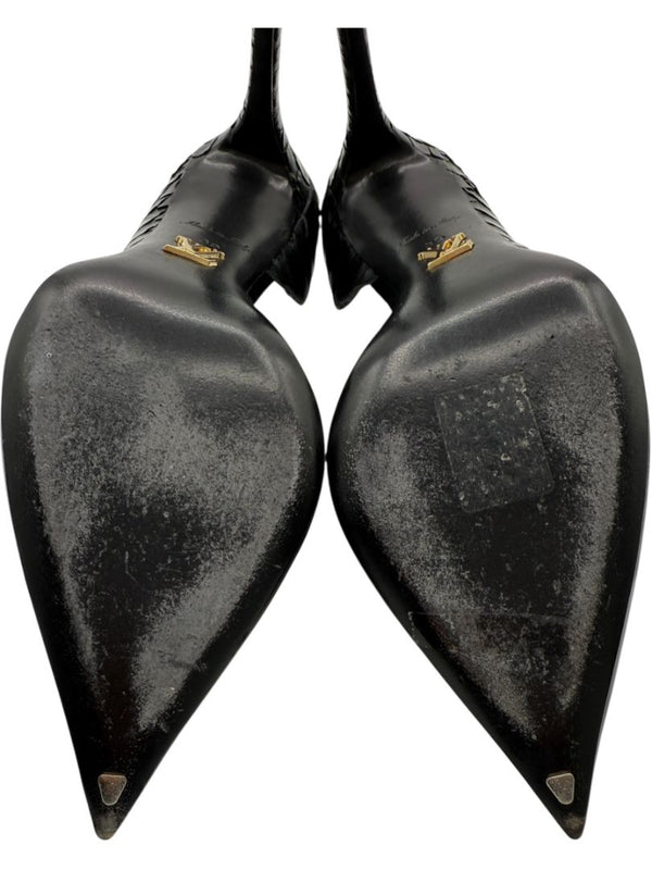 Louis Vuitton Black Patent & Exotic Embossed Leather D’Orsay Pumps – Size 39