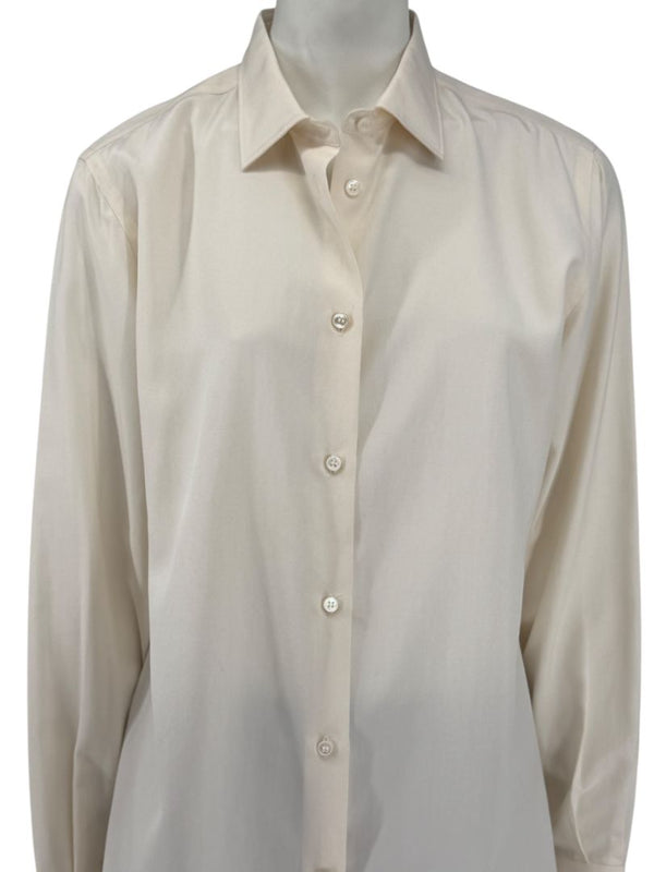 Loro Piana Ivory Silk Button-Up Shirt – Size IT 46