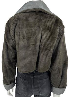 Peter Cohen Olive Brown Textured Fur Jacket – Size L