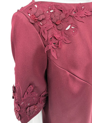 Pamella Roland Burgundy Embellished 2-Piece Set – Large