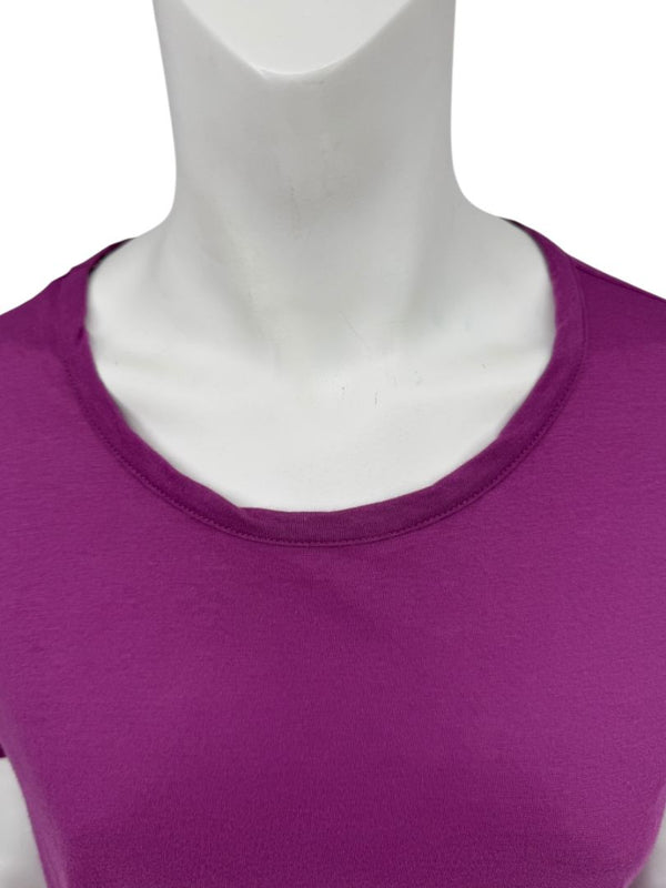 Chanel Purple Cotton T-Shirt with Beaded CC Logo – Spring 2009 Collection – Size FR 44 (US 10/12)
