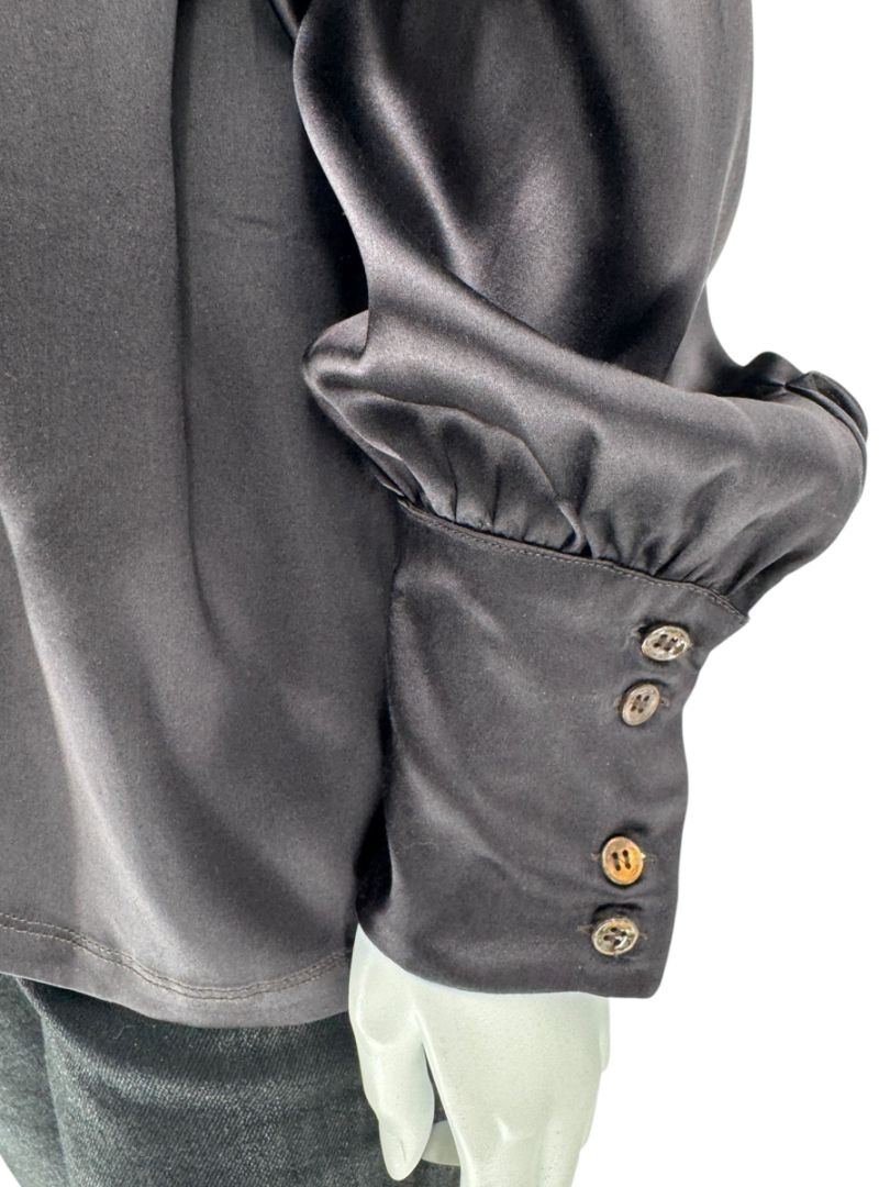 Etro Black Silk Bow-Neck Blouse – Size IT 46 (US 10)