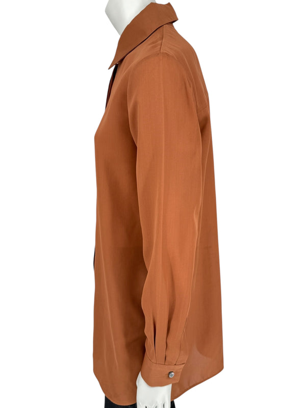 Derek Lam Rust Silk Long Shirt – Size 6 US / 42 IT / 38 FR