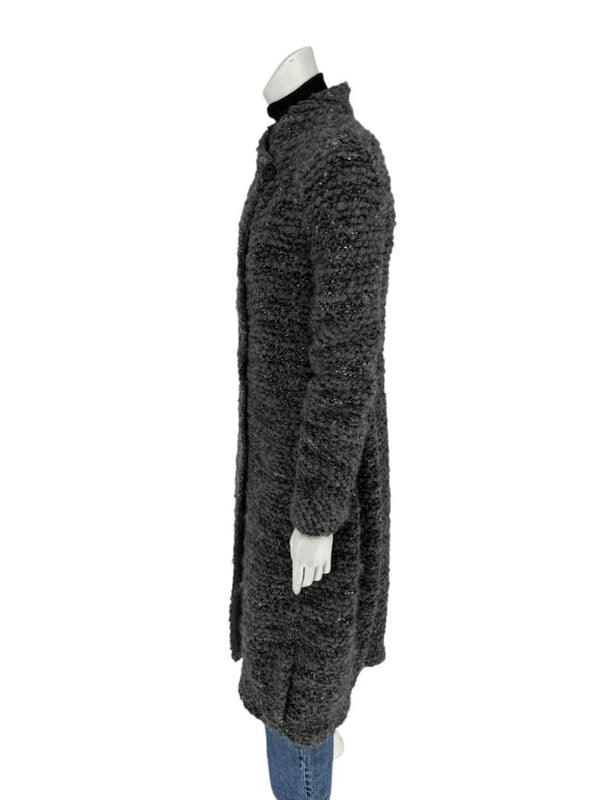 Armani Collezioni Gray Bouclé Knit Coat – Size 10