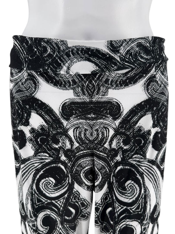 Anatomie Black and White Baroque Print Slim Pants – Size L