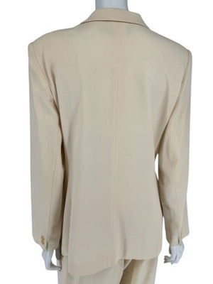 Ron Leal Cream Wool Pantsuit – Size 12