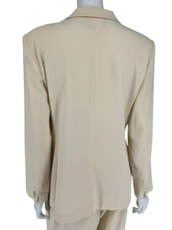 Ron Leal Cream Wool Pantsuit – Size 12
