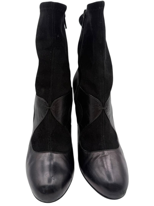 Miu Miu Women’s Black Leather & Suede Ankle Boots – Size 37