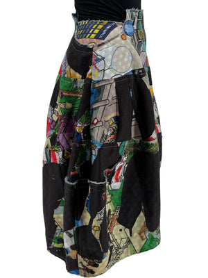 Comme des Garçons Printed Patchwork Skirt – Size XS - Made In Japan