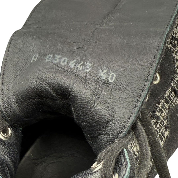 Chanel Tweed & Suede Lace-Up Knee-High Sneakers – Size 40 (EU)