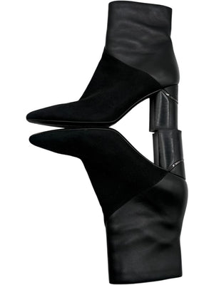 Aquatalia Black Suede/Leather Pointed Toe Booties – Size 9
