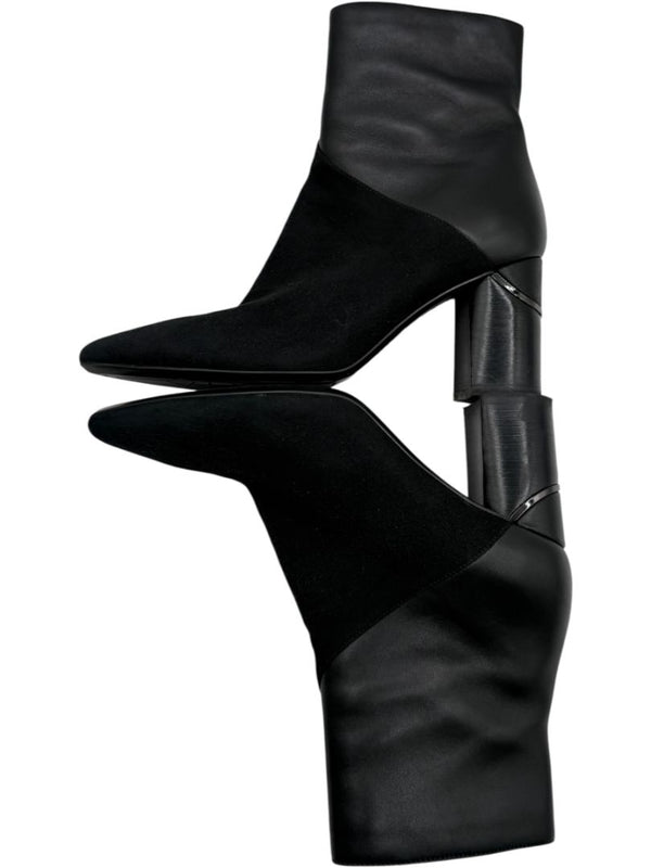 Aquatalia Black Suede/Leather Pointed Toe Booties – Size 9