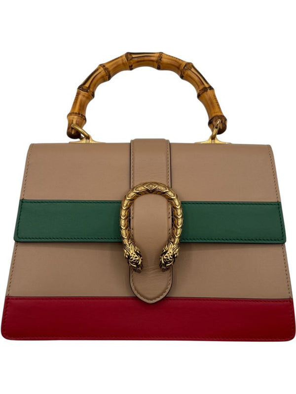 Gucci Beige/Red/Green Leather Dionysus Medium Top Handle