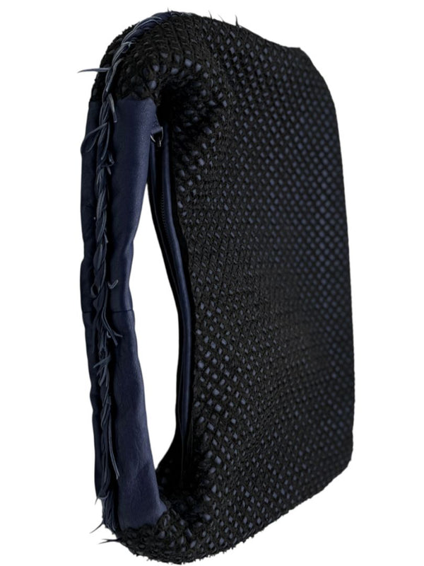 Bottega Veneta  Nappa Silk Mini Ponza Devore Fuzzy Maxi Hobo Indigo