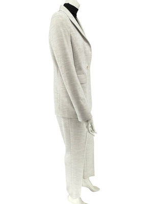 Akris Punto Light Grey Mélange Blazer & Pants Suit Set – Size US 10