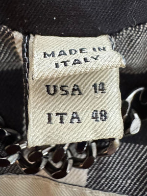 Burberry London Black Cotton Trench Coat with Dégradé Studded Details – Size USA 14 / IT 48