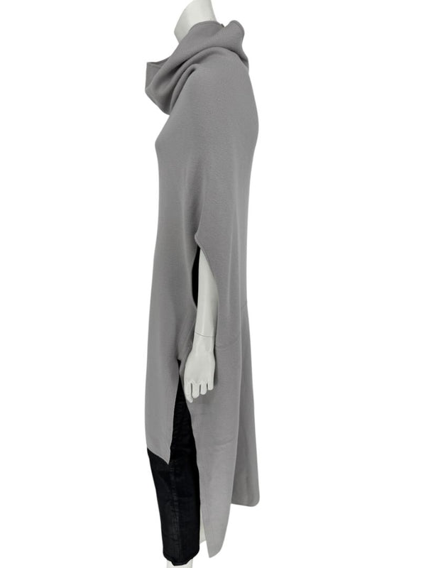 Rick Owens Pearl Grey Sleeveless Knit Funnel Tunic – Size L (IT 48 / US 8)