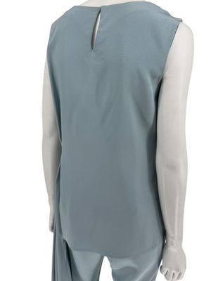 Pamella Roland Blue Draped Tunic & Pants Set Women’s Evening Formal 2 Piece – Size L