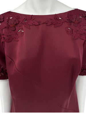 Pamella Roland Burgundy Embellished 2-Piece Set – Large