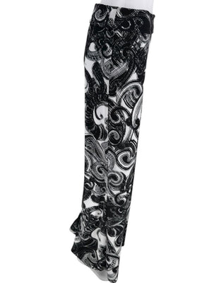 Anatomie Black and White Baroque Print Slim Pants – Size L