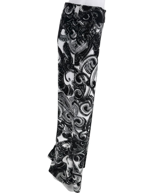 Anatomie Black and White Baroque Print Slim Pants – Size L