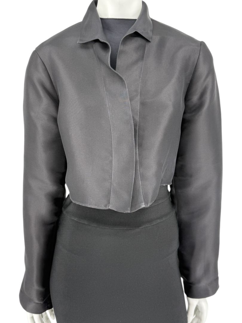 Peter Cohen Charcoal Viscose Cropped Jacket – Size M