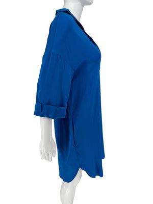 Piazza Sempione Cobalt Blue Collared Tunic Dress – Size IT 38 (Fits Like US 2-4)