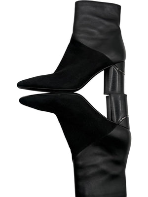 Aquatalia Black Suede/Leather Pointed Toe Booties – Size 9