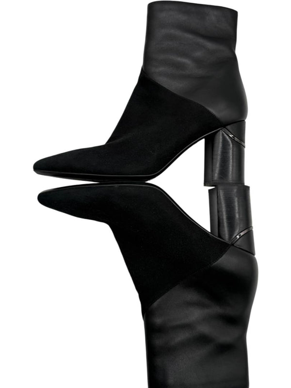 Aquatalia Black Suede/Leather Pointed Toe Booties – Size 9