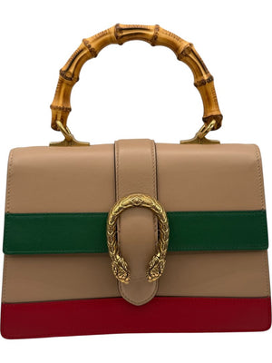 Gucci Beige/Red/Green Leather Dionysus Medium Top Handle